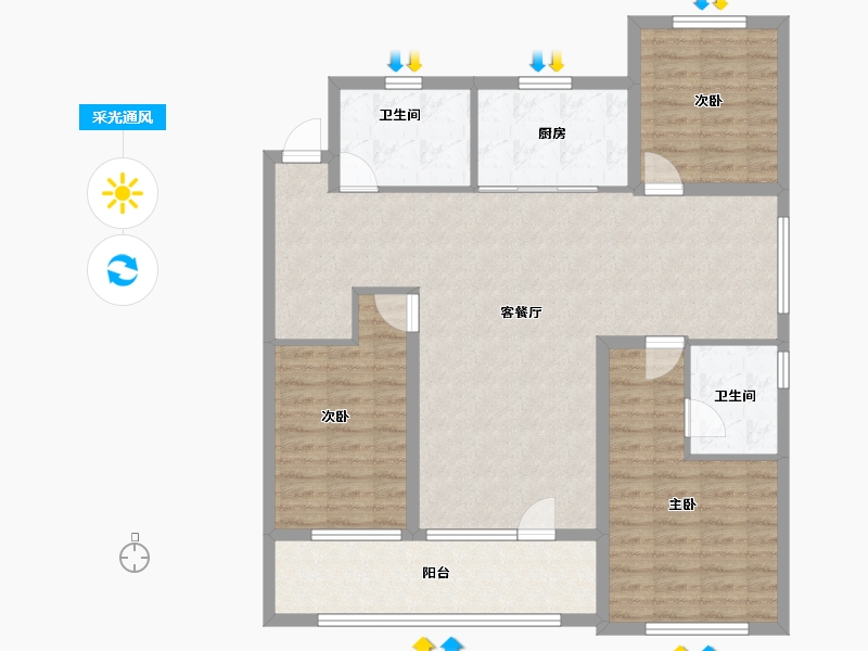 山东省-青岛市-青岛龙湖光年-108.15-户型库-采光通风