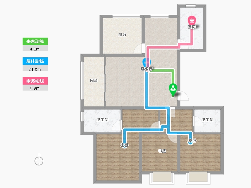 山东省-青岛市-领秀珊瑚湾-108.80-户型库-动静线