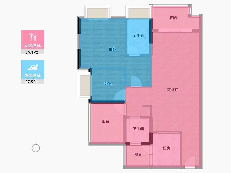 广东省-中山市-钱隆御府-78.14-户型库-动静分区