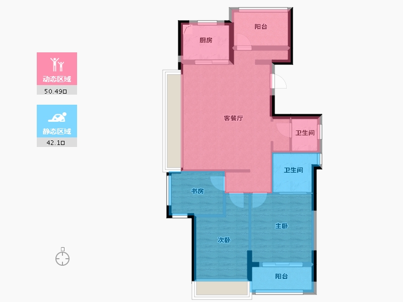 浙江省-绍兴市-宝业大坂绿园-82.82-户型库-动静分区