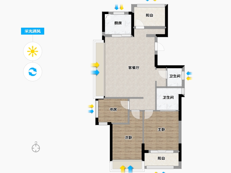 浙江省-绍兴市-宝业大坂绿园-82.82-户型库-采光通风