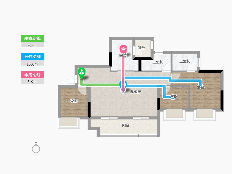 重庆-重庆市-寻光沙磁-74.95-户型库-动静线