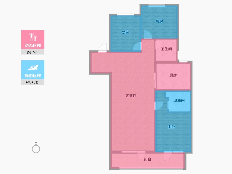 山东省-青岛市-融创维多利亚湾-98.57-户型库-动静分区