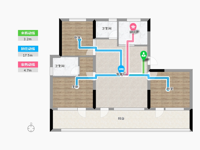 山东省-青岛市-鲁昊棠琳湾理想城-95.20-户型库-动静线