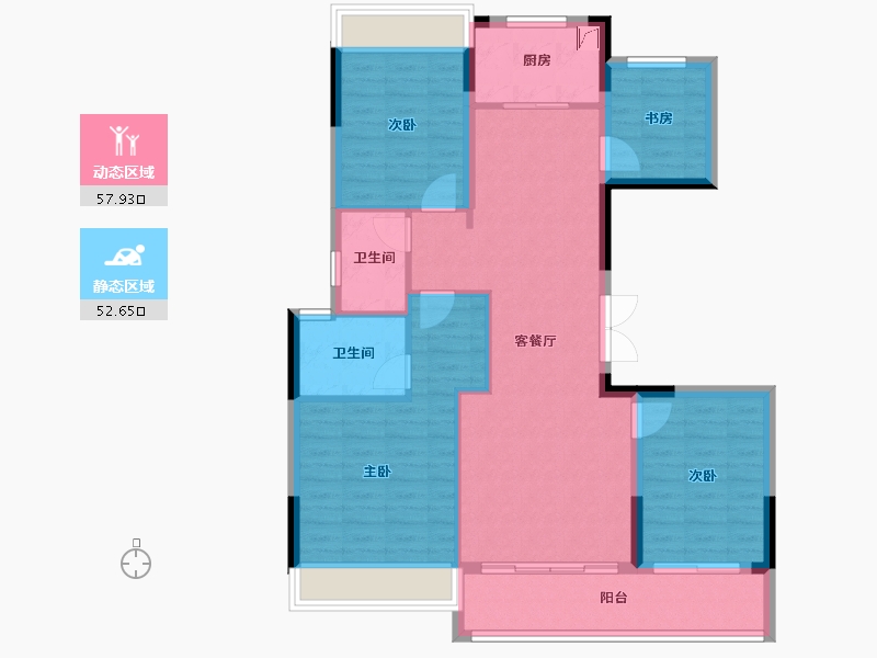 浙江省-绍兴市-宝业大坂绿园-99.73-户型库-动静分区