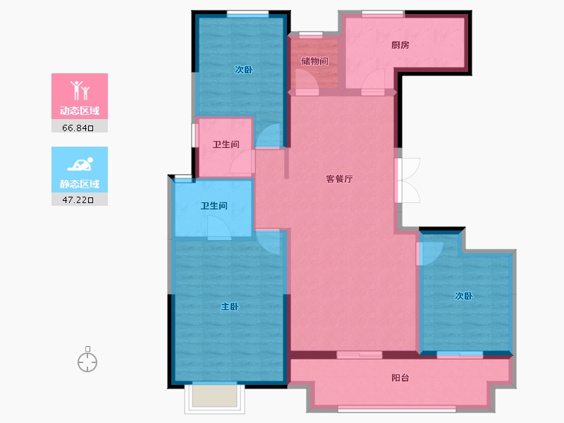 陕西省-咸阳市-合创君悦府-102.04-户型库-动静分区