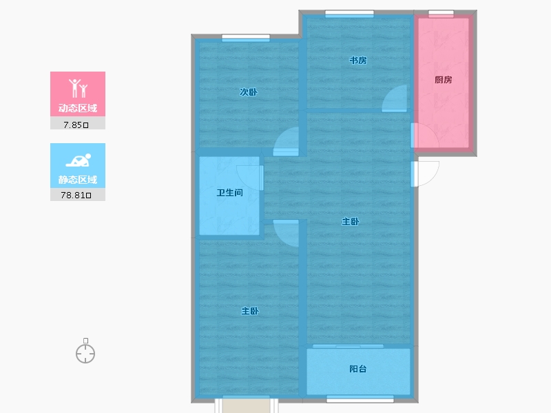 山东省-青岛市-鲁商泰晤士小镇-77.60-户型库-动静分区