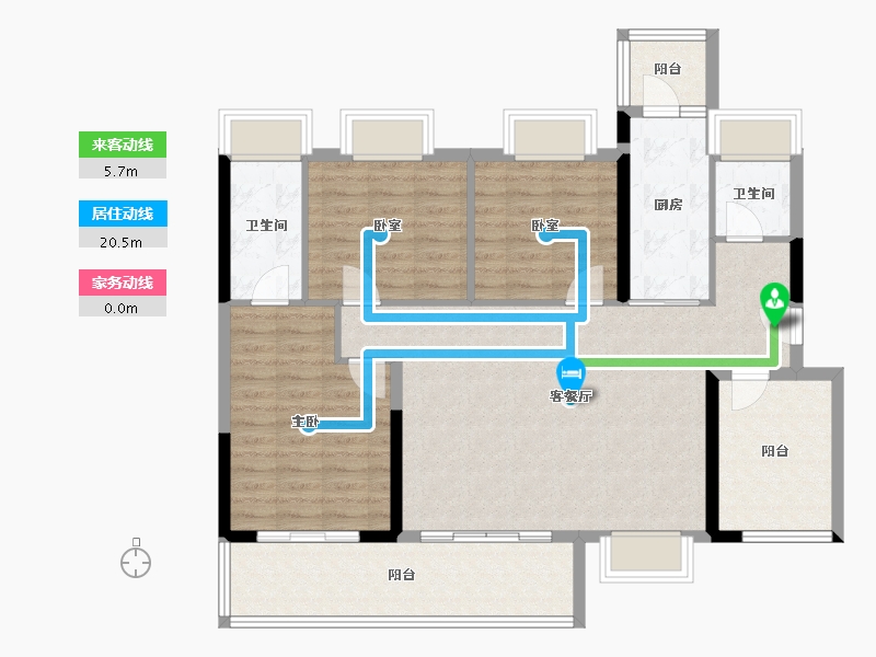 广东省-中山市-钱隆御府-105.60-户型库-动静线