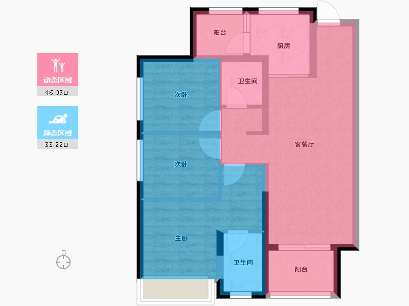 贵州省-贵阳市-万科新都荟-69.94-户型库-动静分区