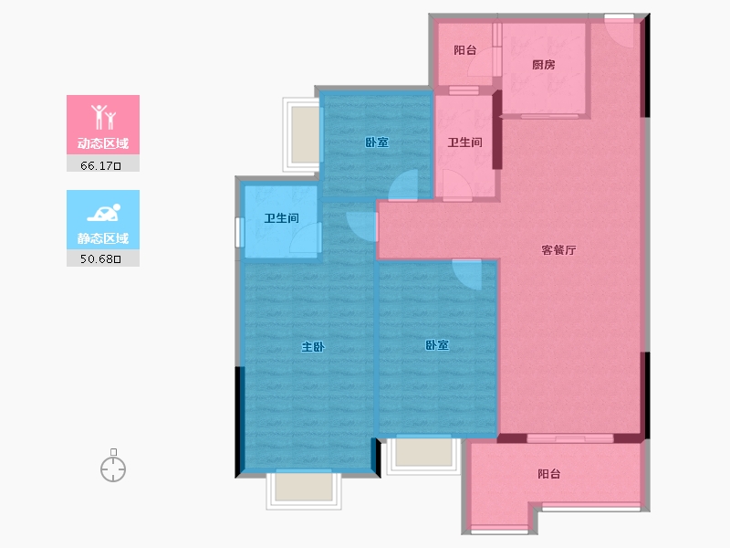 广东省-中山市-汇豪萬秀豪庭-106.45-户型库-动静分区