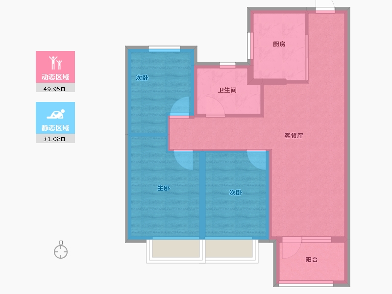 山东省-青岛市-青岛龙湖光年-71.86-户型库-动静分区