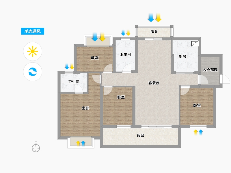 贵州省-贵阳市-万科新都荟-114.40-户型库-采光通风