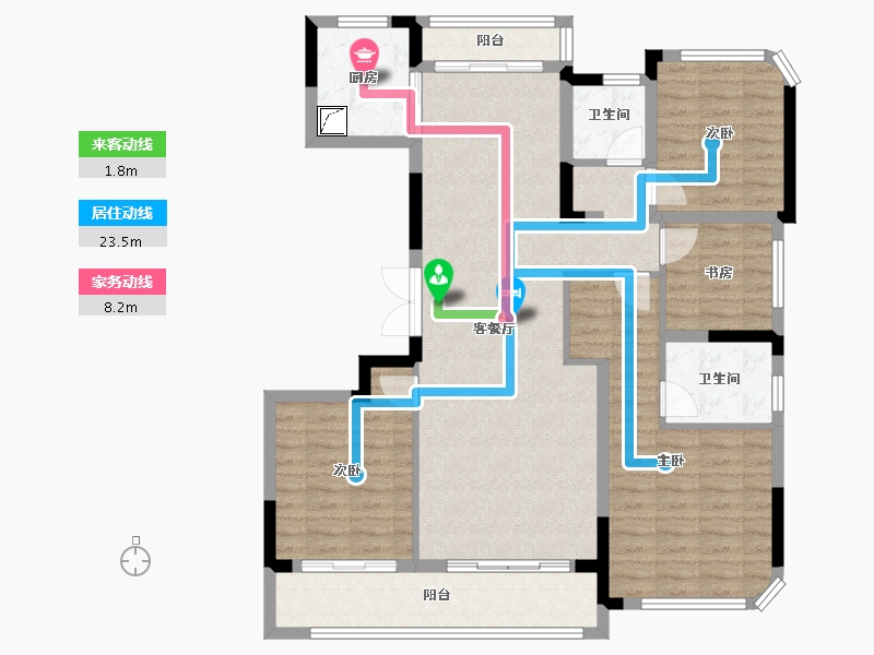 浙江省-绍兴市-金昌烟波飞鹭-109.96-户型库-动静线