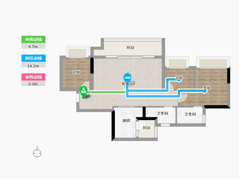 重庆-重庆市-寻光沙磁-74.30-户型库-动静线