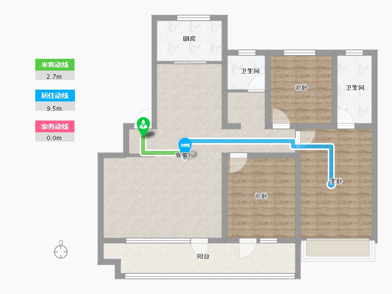 山东省-青岛市-保利观堂-105.60-户型库-动静线