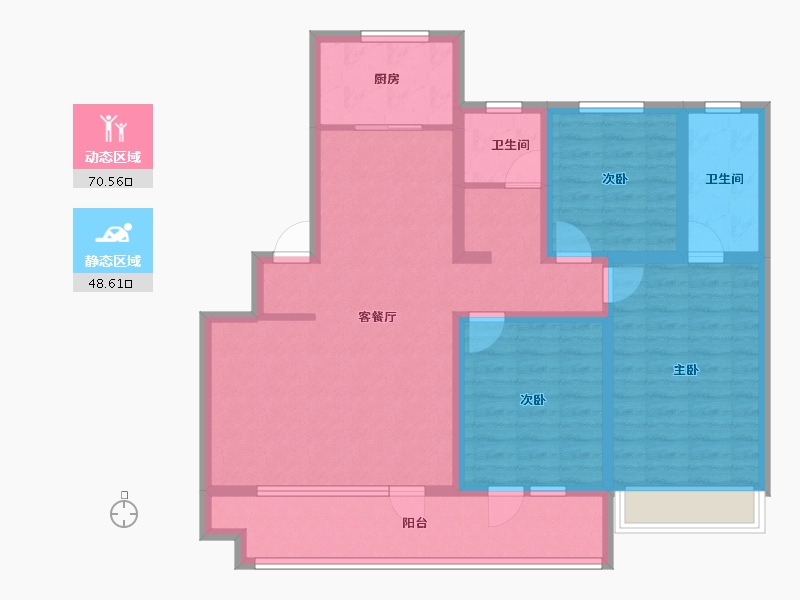 山东省-青岛市-保利观堂-105.60-户型库-动静分区