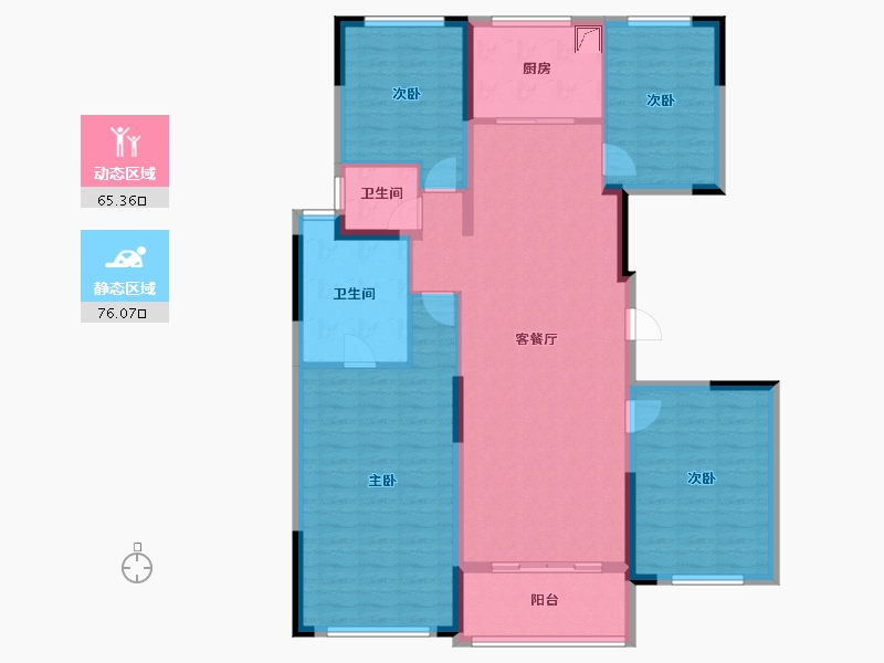 江苏省-南京市-仁恒江湾世纪-133.00-户型库-动静分区