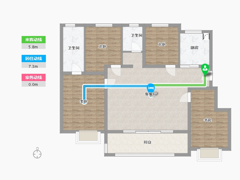 江苏省-苏州市-山樾云庭-108.00-户型库-动静线