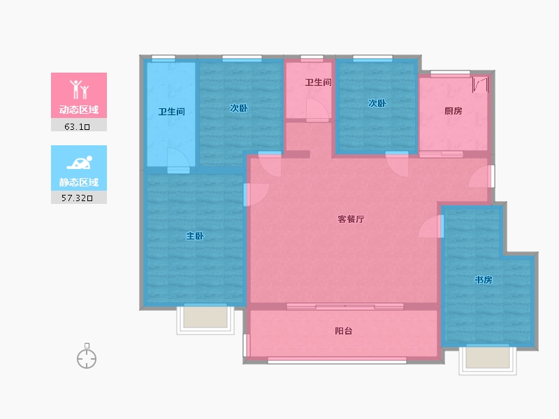 江苏省-苏州市-山樾云庭-108.00-户型库-动静分区