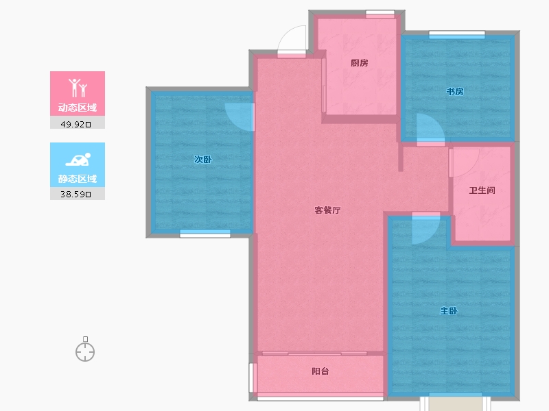 山东省-青岛市-鲁商泰晤士小镇-79.20-户型库-动静分区