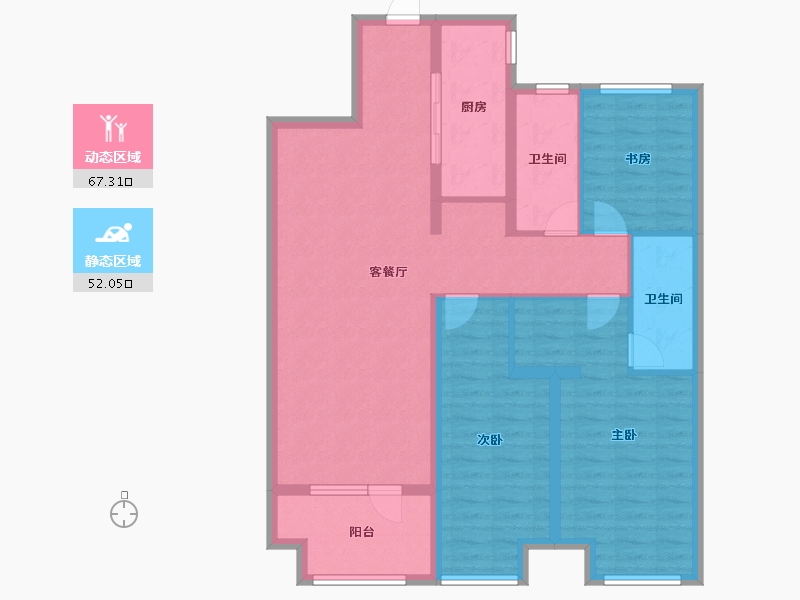 山东省-青岛市-融创维多利亚湾-106.86-户型库-动静分区