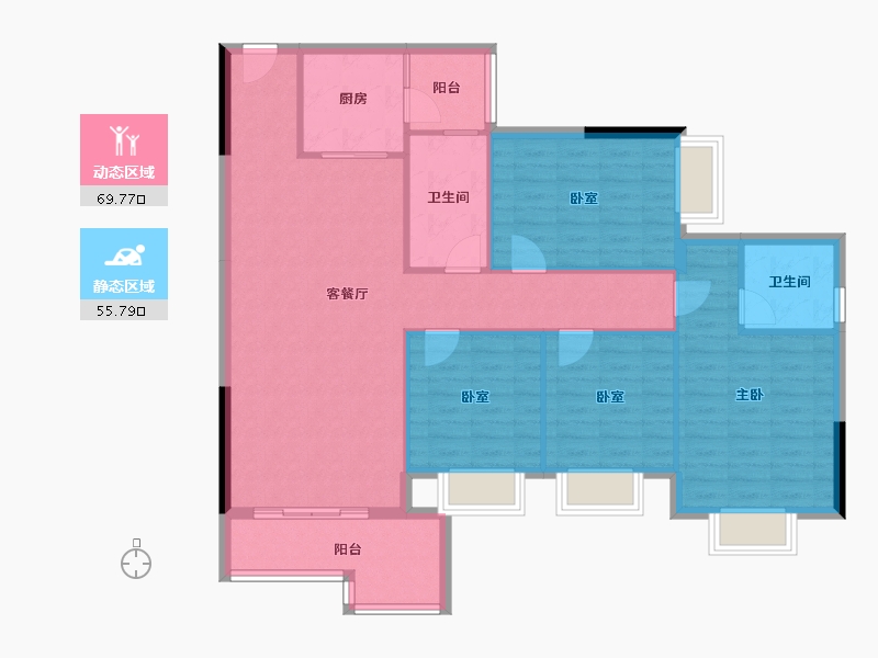 广东省-中山市-汇豪萬秀豪庭-114.51-户型库-动静分区