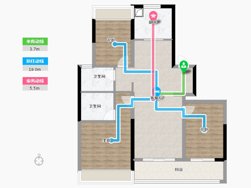 江苏省-无锡市-宸风云庐-91.44-户型库-动静线