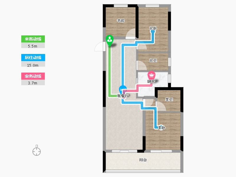 浙江省-绍兴市-武汉城建融创滨湖湾-88.17-户型库-动静线