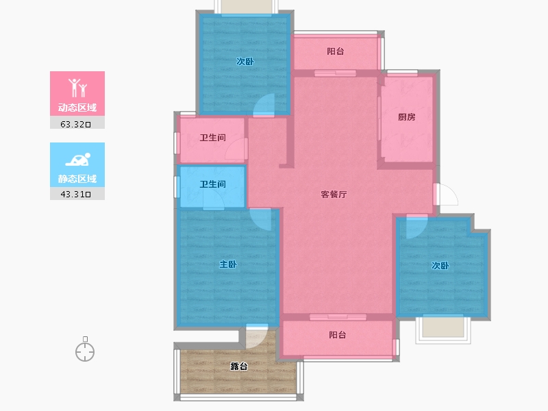 湖北省-武汉市-武汉中国健康谷-101.93-户型库-动静分区