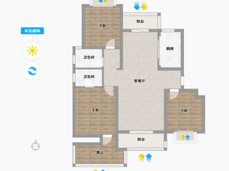 湖北省-武汉市-武汉中国健康谷-101.93-户型库-采光通风