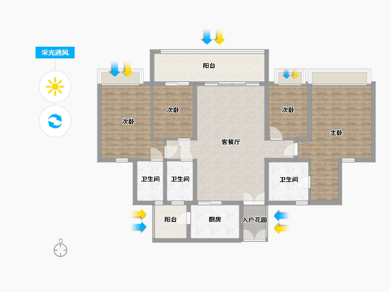 广东省-广州市-祈福名望-175.00-户型库-采光通风