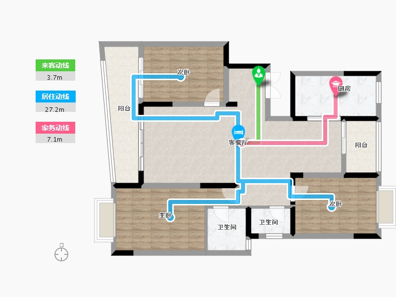 浙江省-温州市-方正珑玺-113.08-户型库-动静线