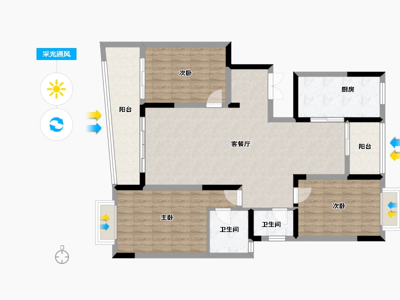 浙江省-温州市-方正珑玺-113.08-户型库-采光通风