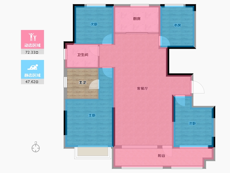 山东省-潍坊市-恒信中梁天阙府-113.60-户型库-动静分区