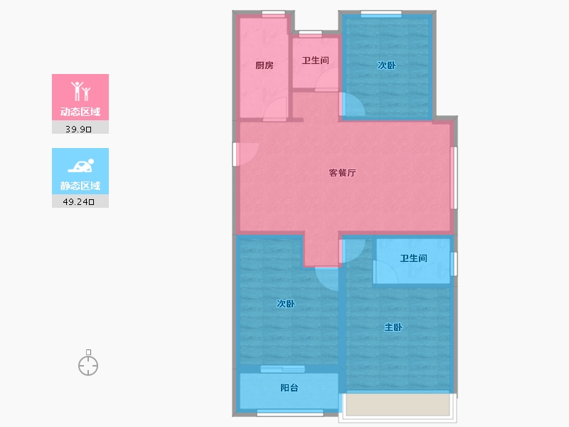 河北省-石家庄市-中房·卓越府-79.60-户型库-动静分区