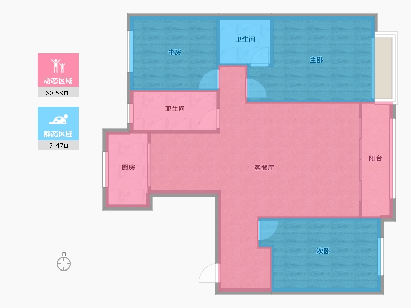 辽宁省-盘锦市-中天华府-112.90-户型库-动静分区