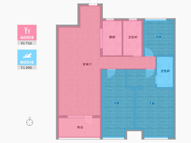 山东省-青岛市-融创维多利亚湾-103.86-户型库-动静分区