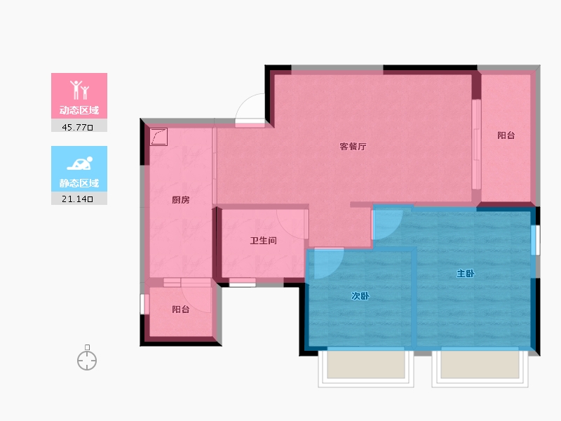 重庆-重庆市-恒大云湖上郡-59.31-户型库-动静分区