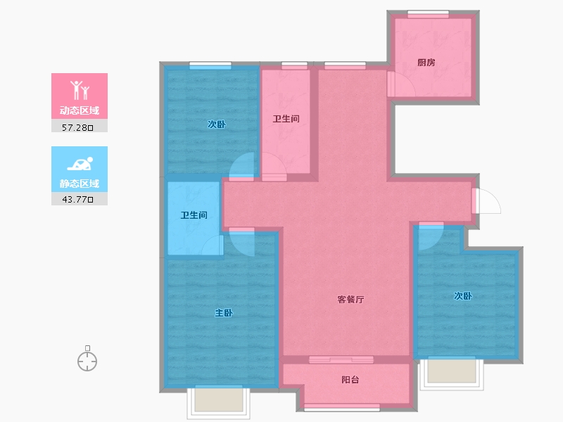 河北省-石家庄市-富丽华-89.64-户型库-动静分区