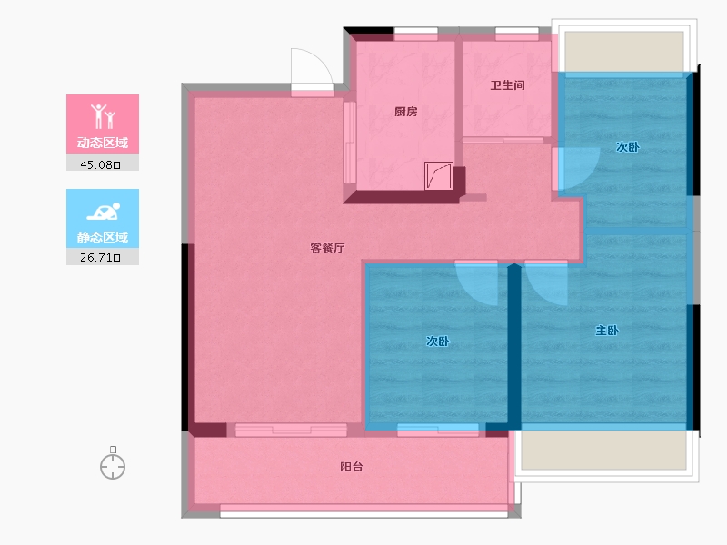 江苏省-无锡市-龙湖粼云上府-89.00-户型库-动静分区