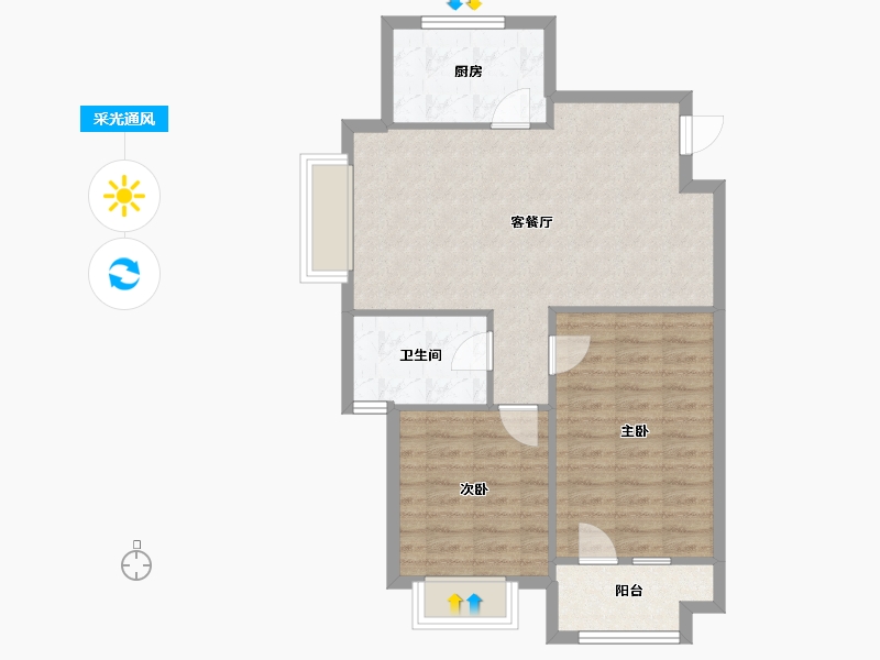 山东省-烟台市-城发泰颐新城-69.50-户型库-采光通风