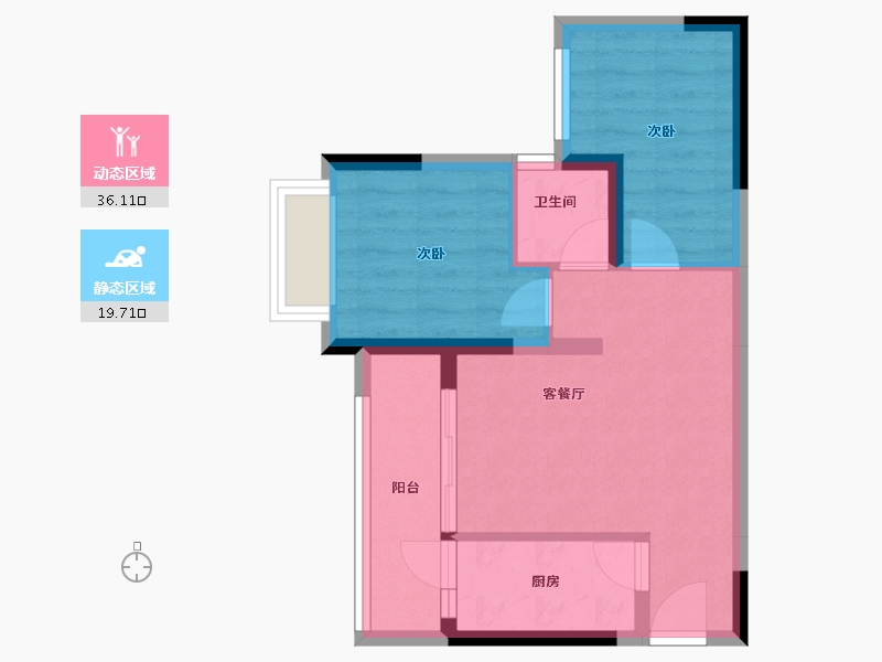 重庆-重庆市-中建滨江星城-49.28-户型库-动静分区