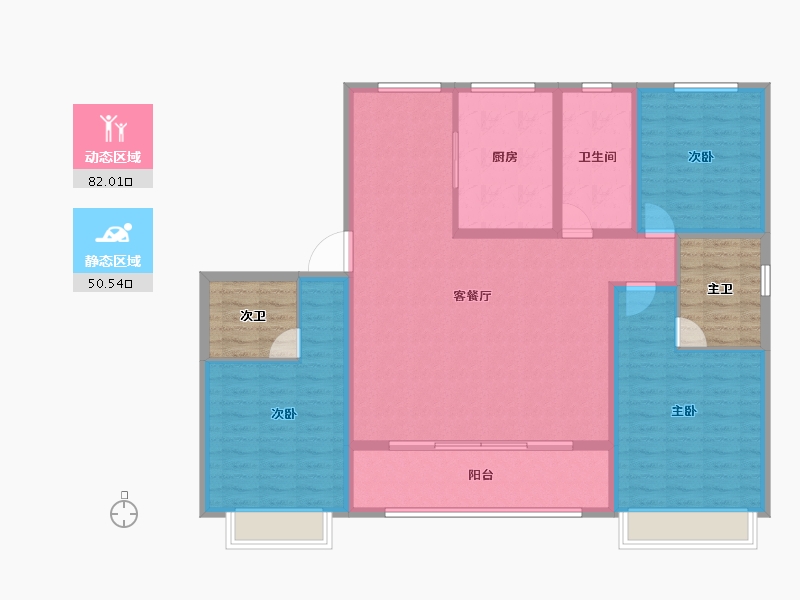 山东省-潍坊市-城投麓台雅园-131.21-户型库-动静分区