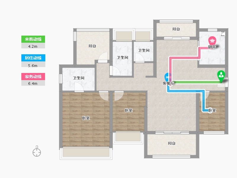 广东省-中山市-雅居乐湾际壹号-113.60-户型库-动静线