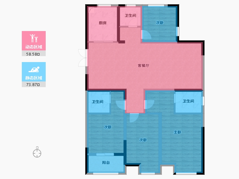 浙江省-嘉兴市-嘉宾小区-138.00-户型库-动静分区