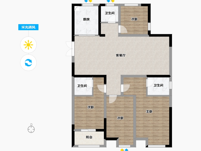 浙江省-嘉兴市-嘉宾小区-138.00-户型库-采光通风