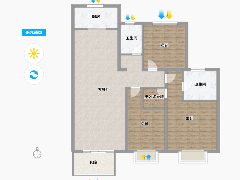 山东省-青岛市-融创维多利亚湾-117.87-户型库-采光通风