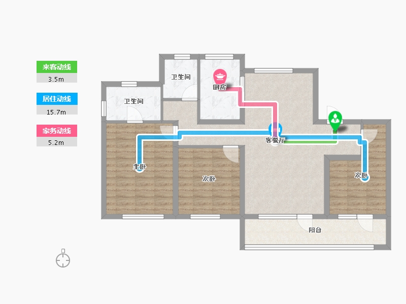 山东省-青岛市-青岛龙湖光年-94.67-户型库-动静线