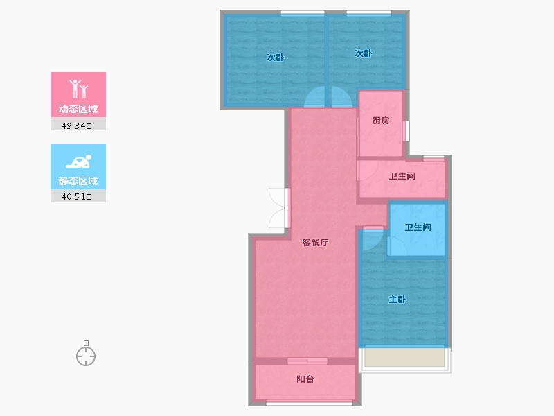 河北省-石家庄市-中房·卓越府-80.44-户型库-动静分区