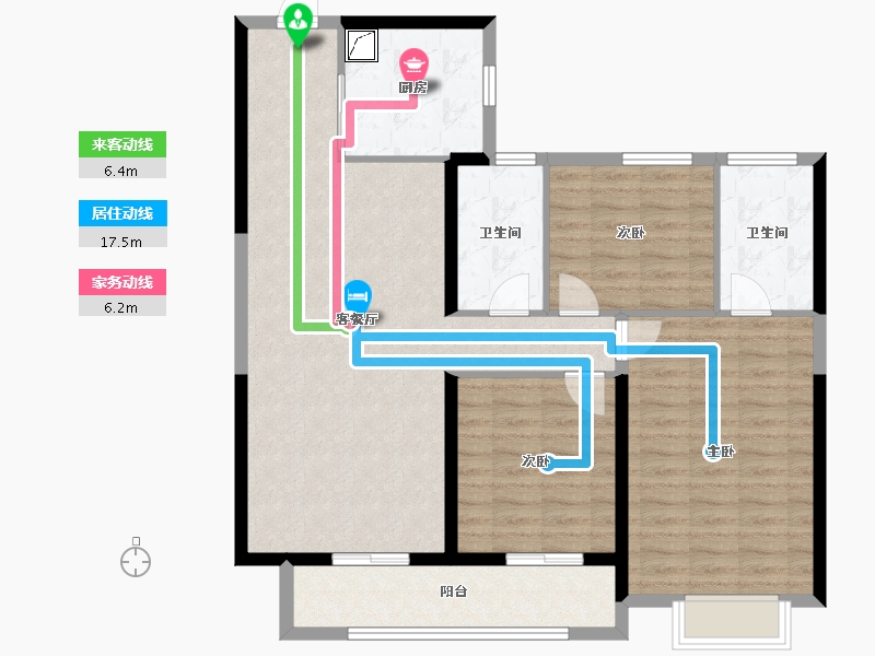 湖北省-武汉市-远洋东方境世界观-104.00-户型库-动静线